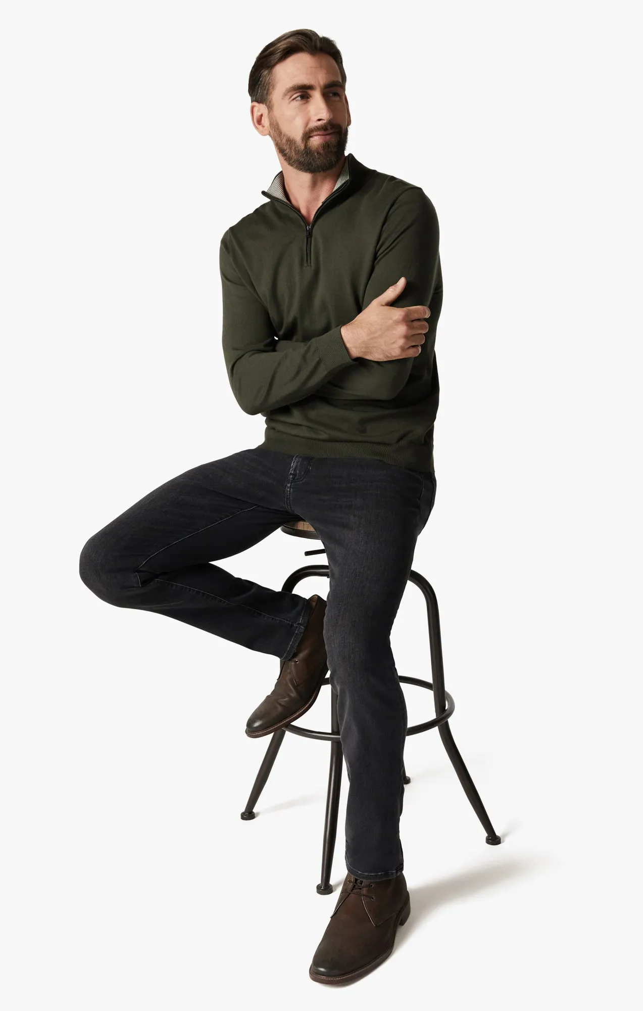 Cool Tapered Leg Jeans In Dark Smoke Refined