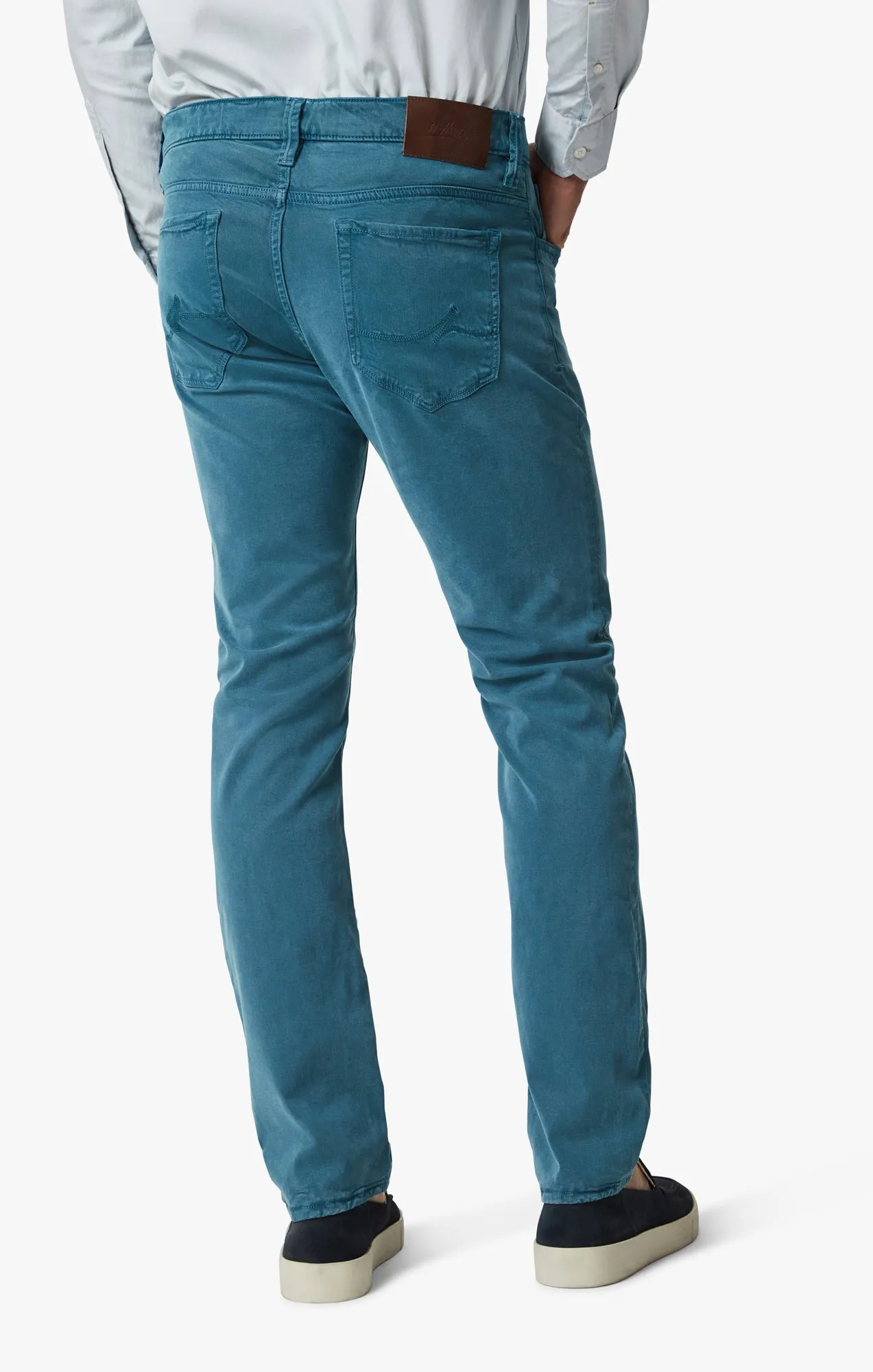 Cool Tapered Leg Pants In Blue Fusion Brushed Twill