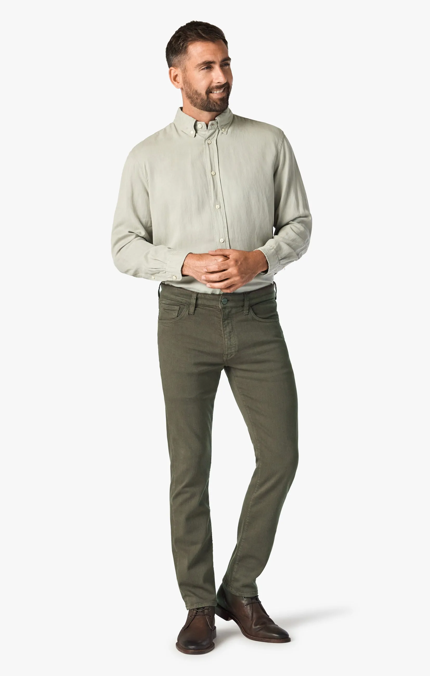 Stylish Comfortable Green Tapered Leg Pants