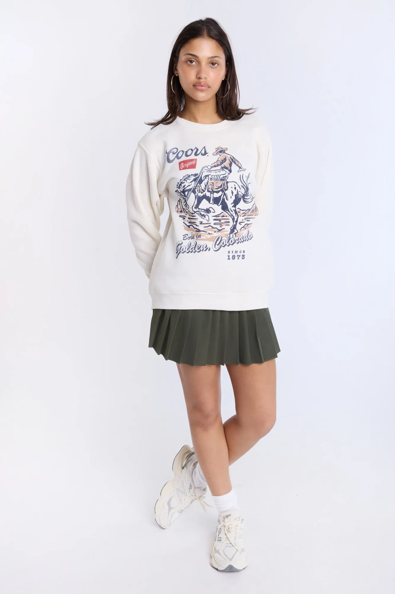 Coors Cowboy Graphic Crew Neck Sweatshirt