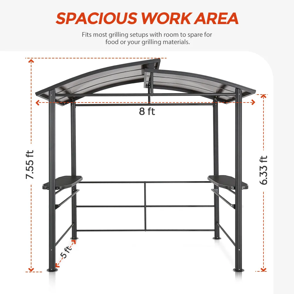COOS BAY 8'x5' BBQ Grill Gazebo with Shelves Serving Tables