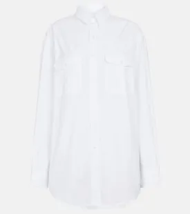 Cotton poplin shirt dress WARDROBEYC, white
