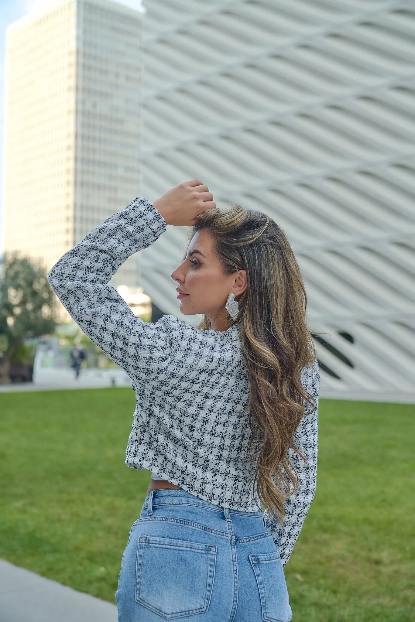 Cropped Tweed Blazer