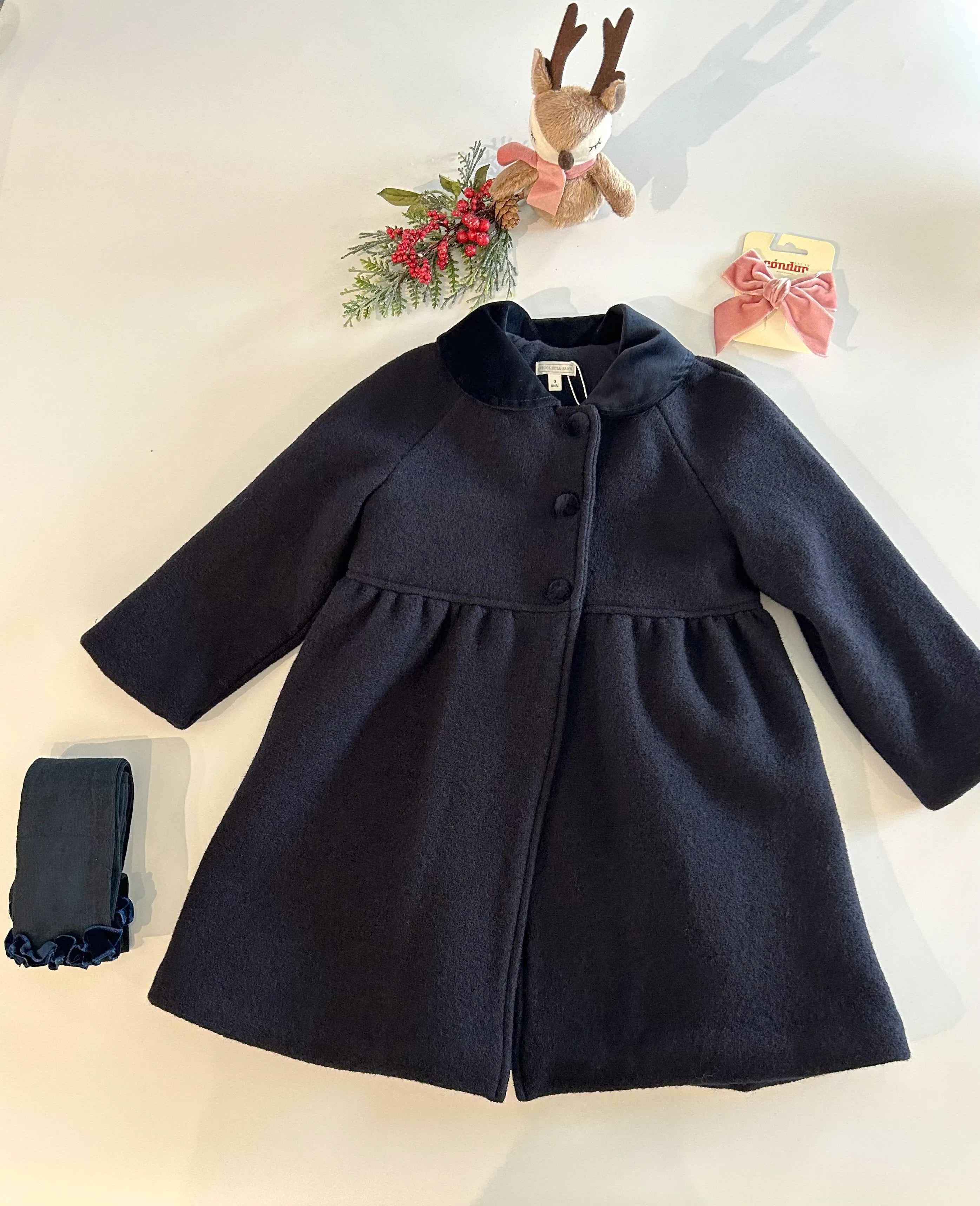 Dafne Wool Coat with Velvet Collar