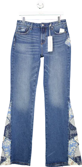 Driftwood Blue Patchwork Flare Jeans UK W28 L34