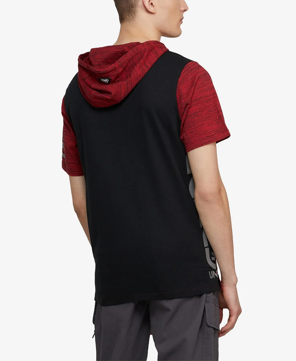 Ecko Unltd Men's Short Sleeve Car Side Hoodie, Red