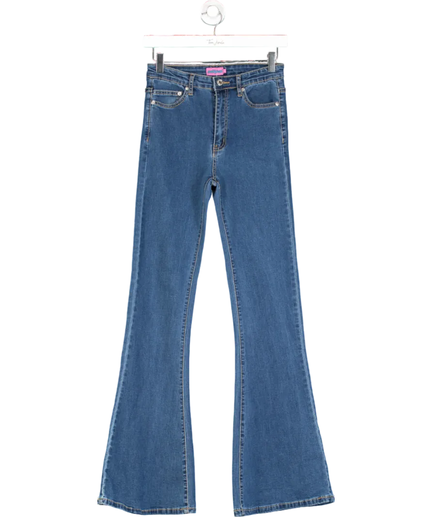 Edikted Blue Skinny Flare Jeans UK S