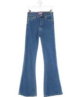 Edikted Blue Skinny Flare Jeans UK S