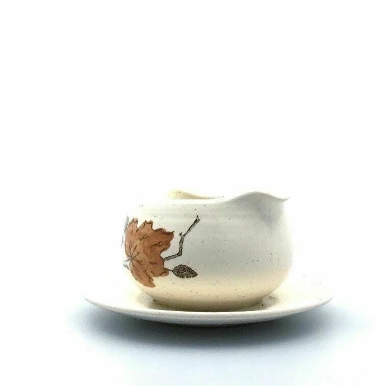 Elegant Metlox Poppytrail WOODLAND Gold Gravy Fastand Oak Leaf Pattern