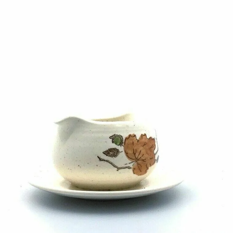 Elegant Metlox Poppytrail WOODLAND Gold Gravy Fastand Oak Leaf Pattern