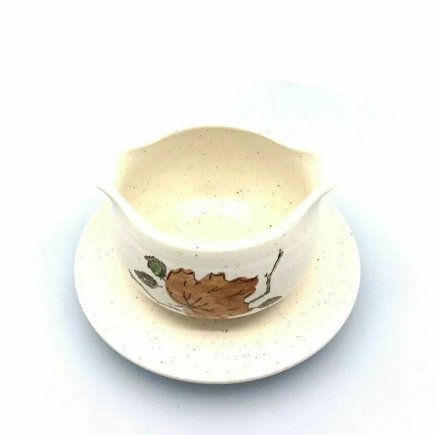 Elegant Metlox Poppytrail WOODLAND Gold Gravy Fastand Oak Leaf Pattern