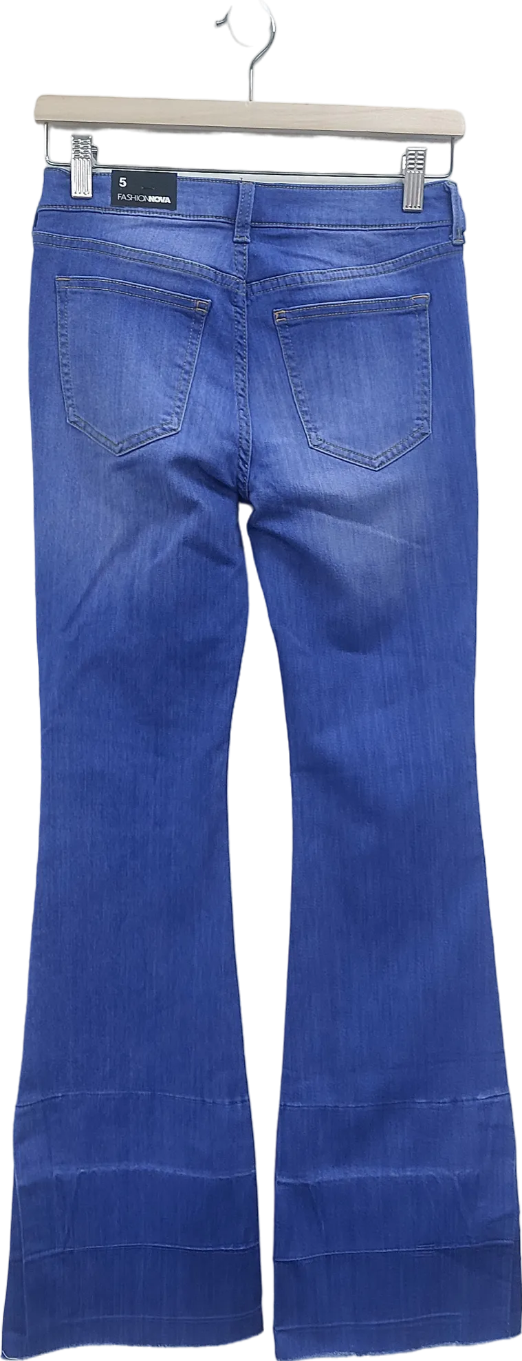 Fashion Nova Blue Janis Super Soft Low Rise Flare Jeans UK S