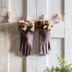 Faux Fur Trimmed Gloves - 3 Colours