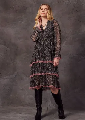 Fearless Spirited Dress  - Olive Multi