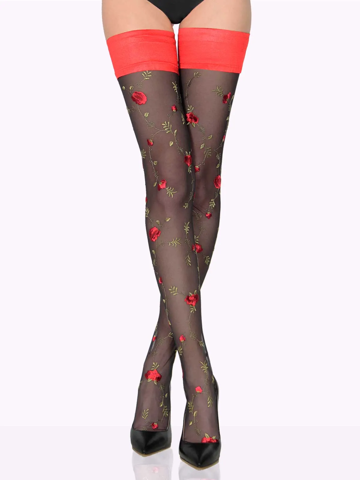 FIORELLA Rose Italian Tulle Thigh Highs