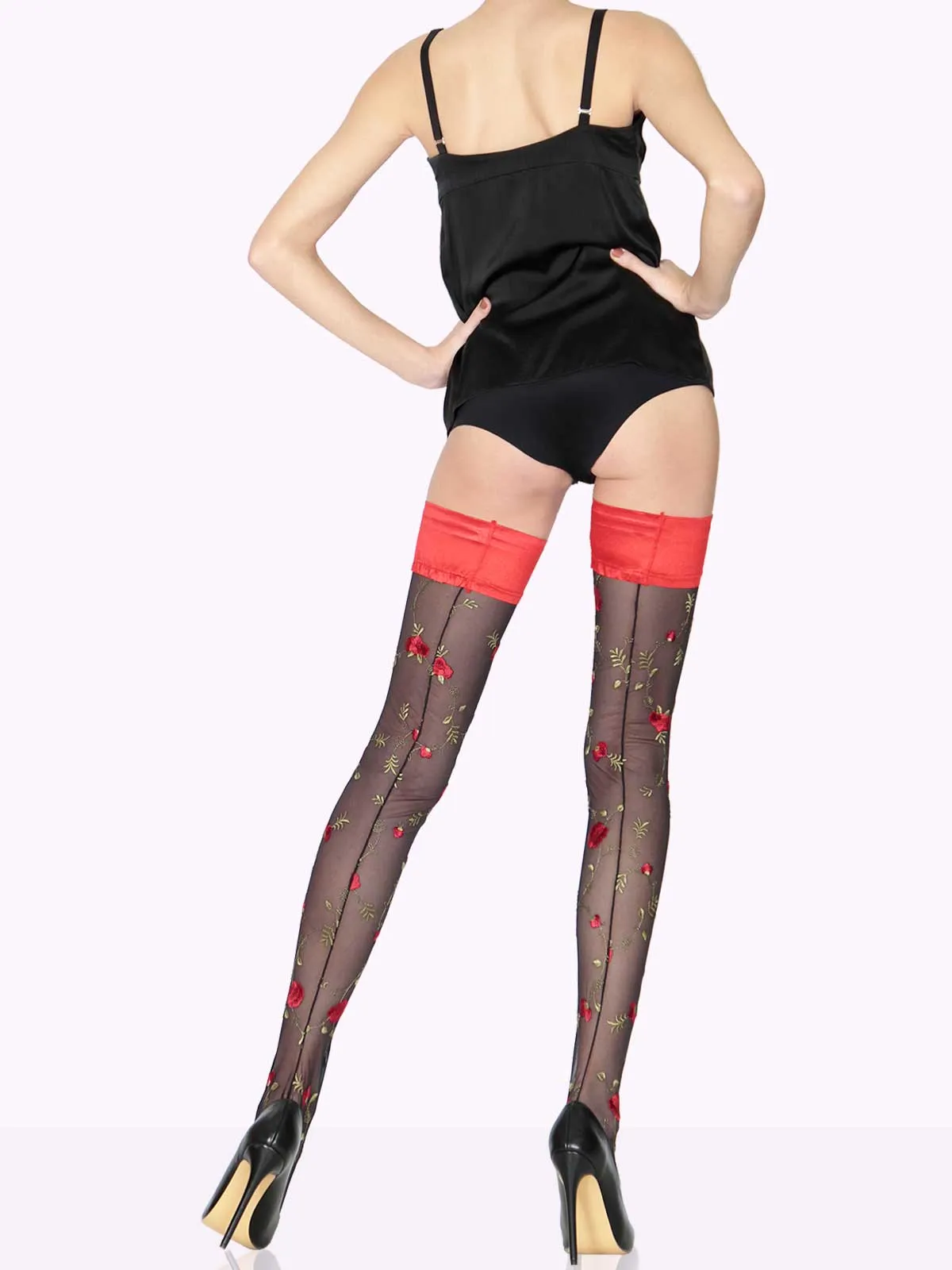 FIORELLA Rose Italian Tulle Thigh Highs