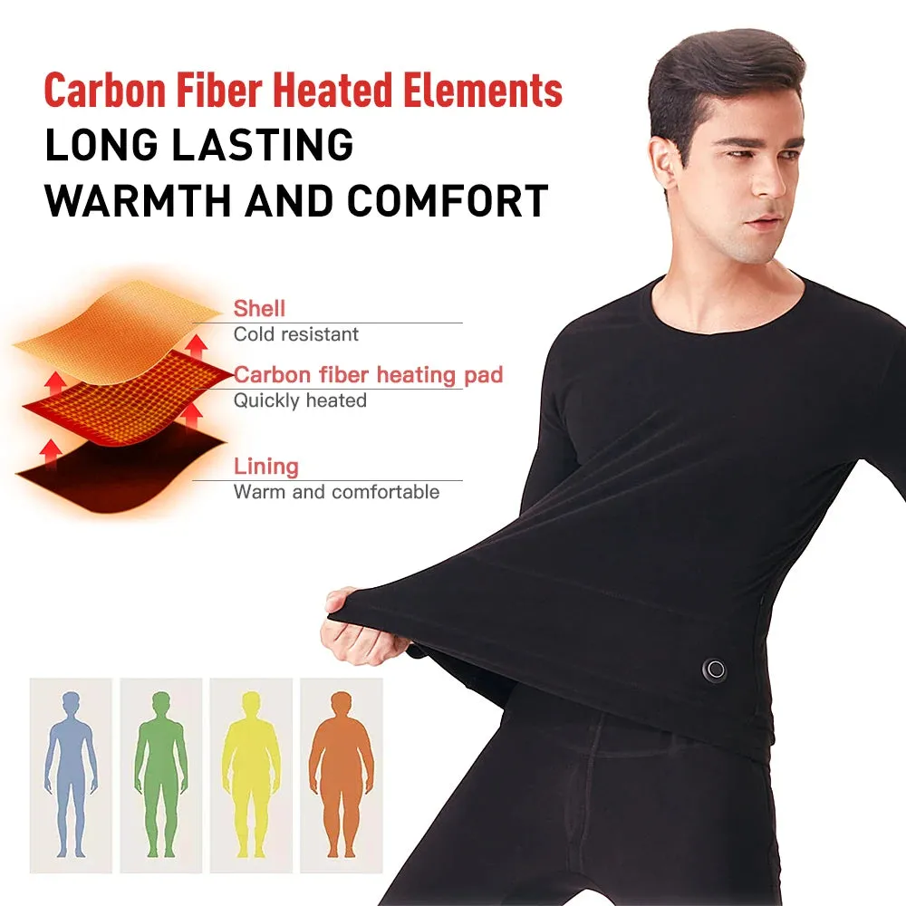 Heated Underwear for Men Women Winter Warm 20 Areas Electric USB Heated Heating Shirt Pants App Control 5 Temperature Settings