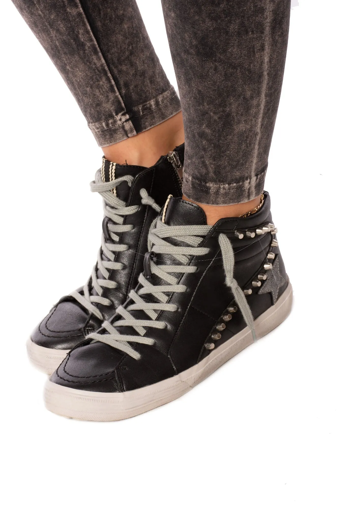 High Rise Ankle Legging (Style W-566, Black Mineral Wash MW6) by Hard Tail Forever