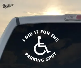 I did it for the parking spot decal