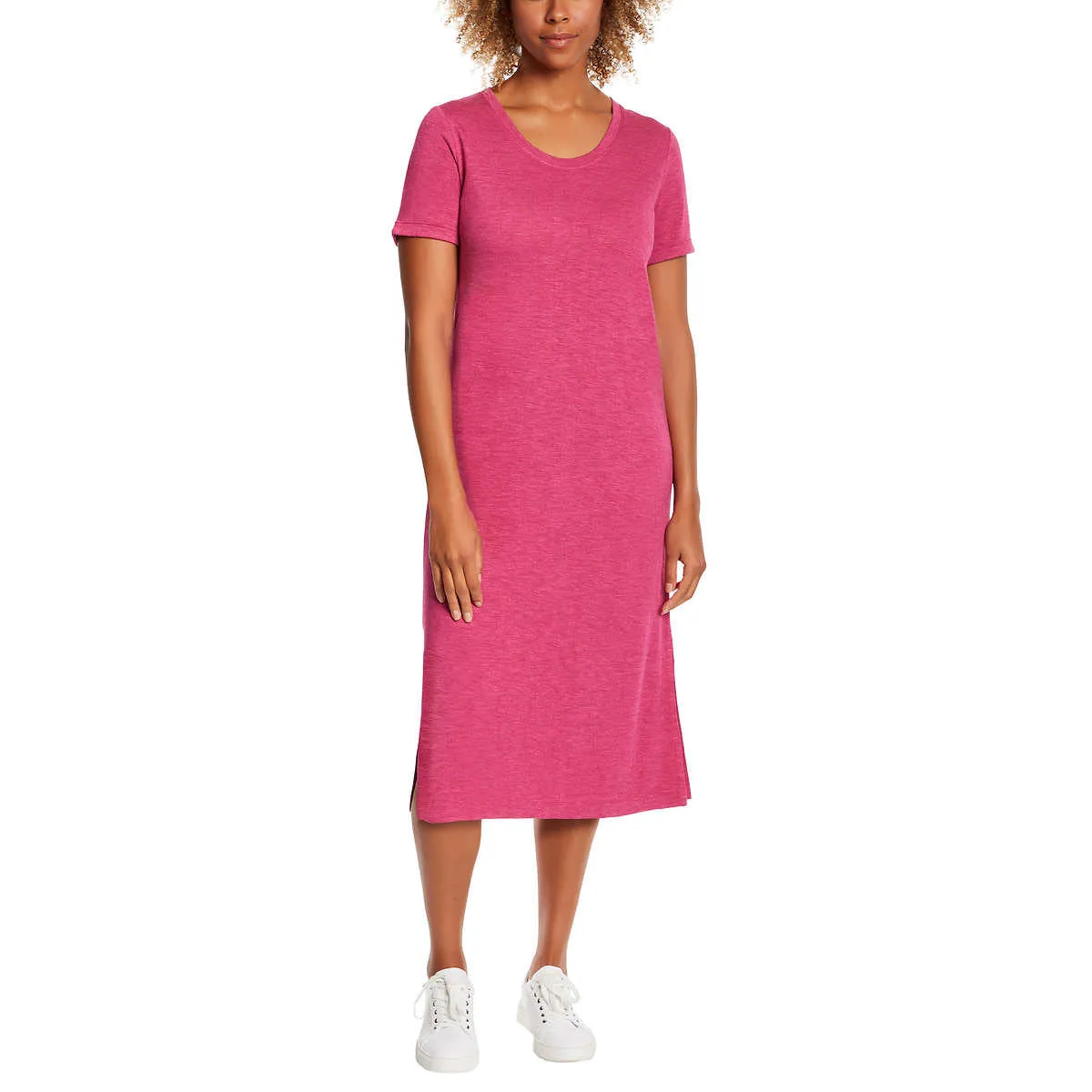 Jessica Simpson Women's Soft Jersey Side Slits T-Shirt Midi Dress