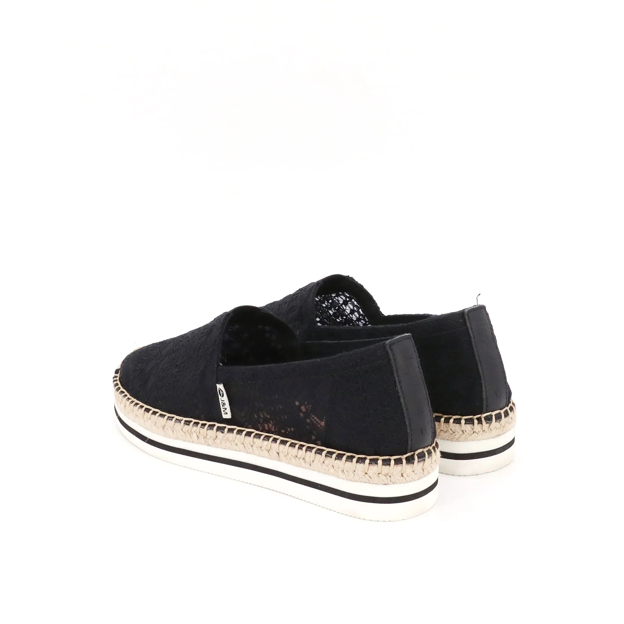 JOY&MARIO Handmade Women’s Slip-On Espadrille Mesh Loafers Platform in White-A51350W
