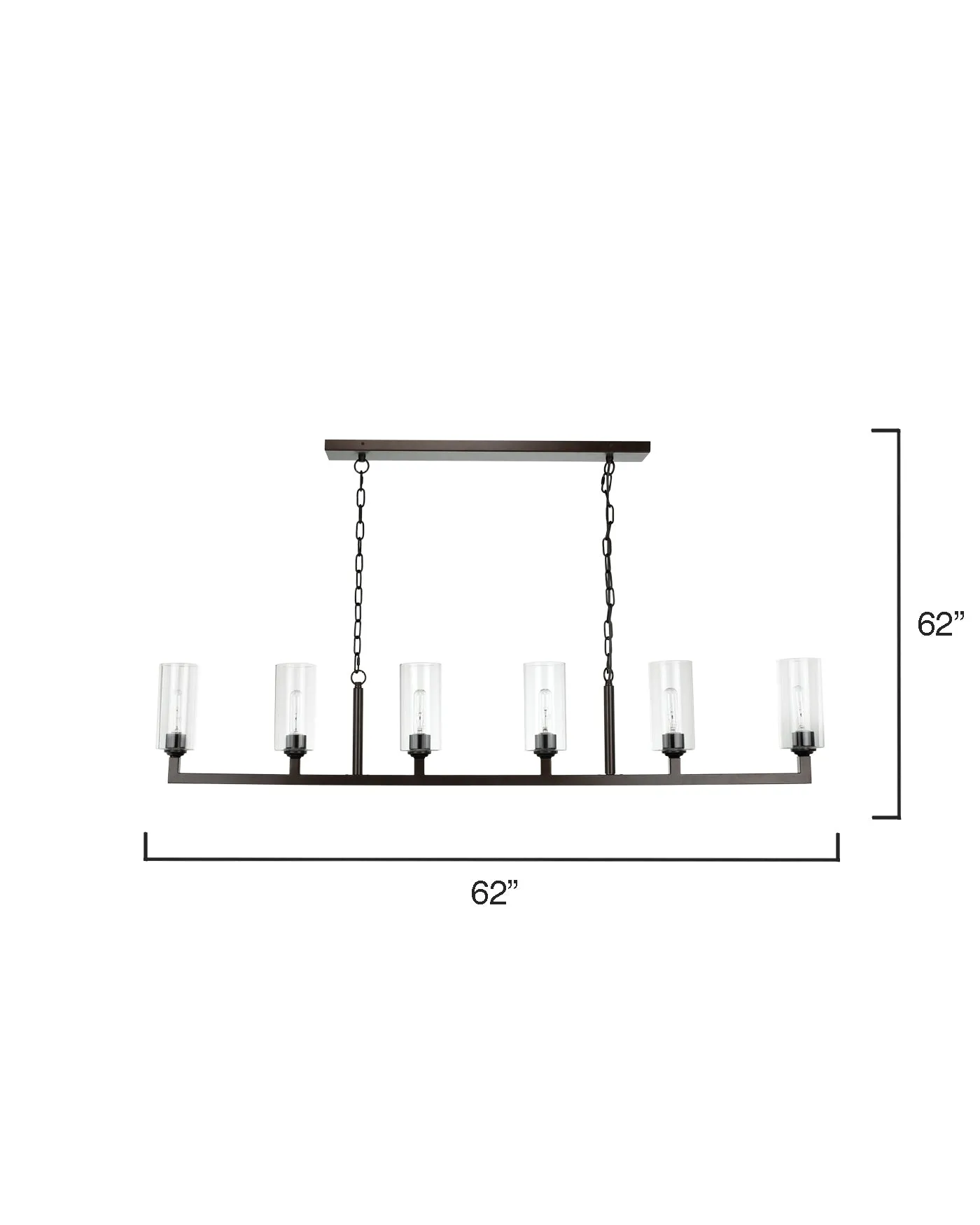 Linear 6 Light Chandelier Oil Rubbed Bronze