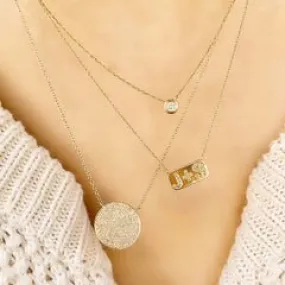 Liven Pave Disc Necklace - 20.7mm