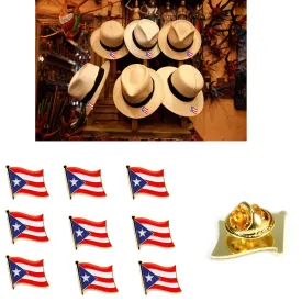 Lot Of 10 Puerto Rico Flag Lapel Pin 0.5" Puerto Rican Pinback Hat Cap Tie Badge