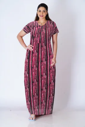 MANGAI New Regular Fit Cotton Printed  Nighties - All Over Printed Stylish Nightwear for Stylish Women | Side Cut Pocket | Beautiful Nighties for Stylish Women's (VNM)