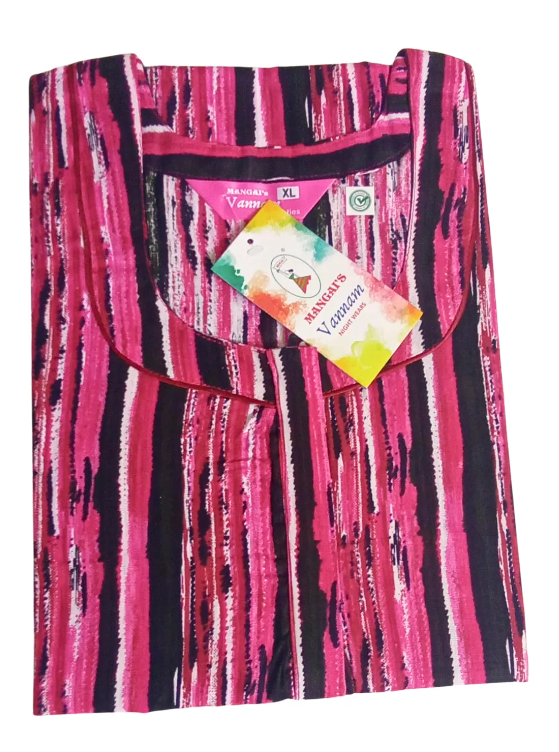 MANGAI New Regular Fit Cotton Printed  Nighties - All Over Printed Stylish Nightwear for Stylish Women | Side Cut Pocket | Beautiful Nighties for Stylish Women's (VNM)