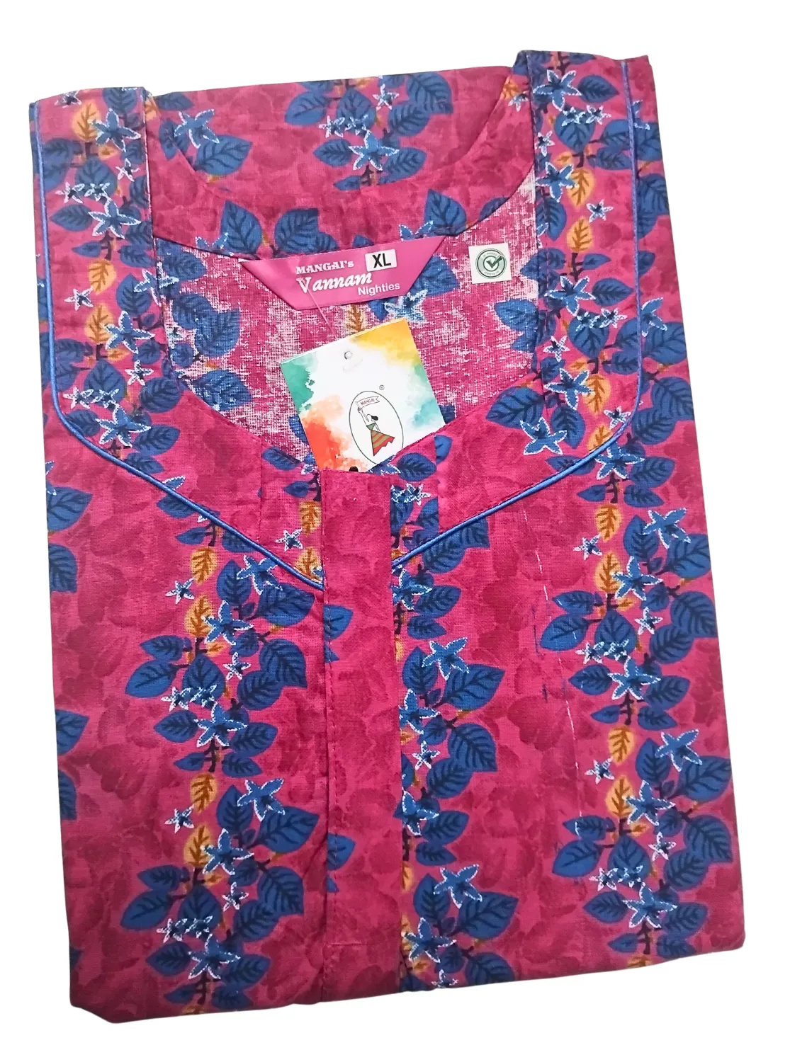 MANGAI New Regular Fit Cotton Printed  Nighties - All Over Printed Stylish Nightwear for Stylish Women | Side Cut Pocket | Beautiful Nighties for Stylish Women's (VNM)