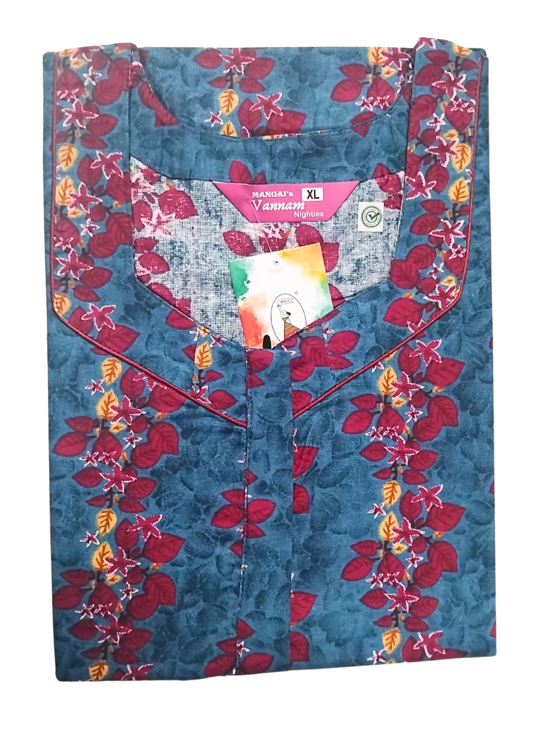 MANGAI New Regular Fit Cotton Printed  Nighties - All Over Printed Stylish Nightwear for Stylish Women | Side Cut Pocket | Beautiful Nighties for Stylish Women's (VNM)