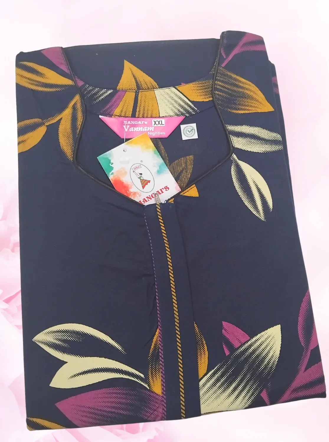 MANGAI New Regular Fit Cotton Printed  Nighties - All Over Printed Stylish Nightwear for Stylish Women | Side Cut Pocket | Beautiful Nighties for Stylish Women's (VNM)