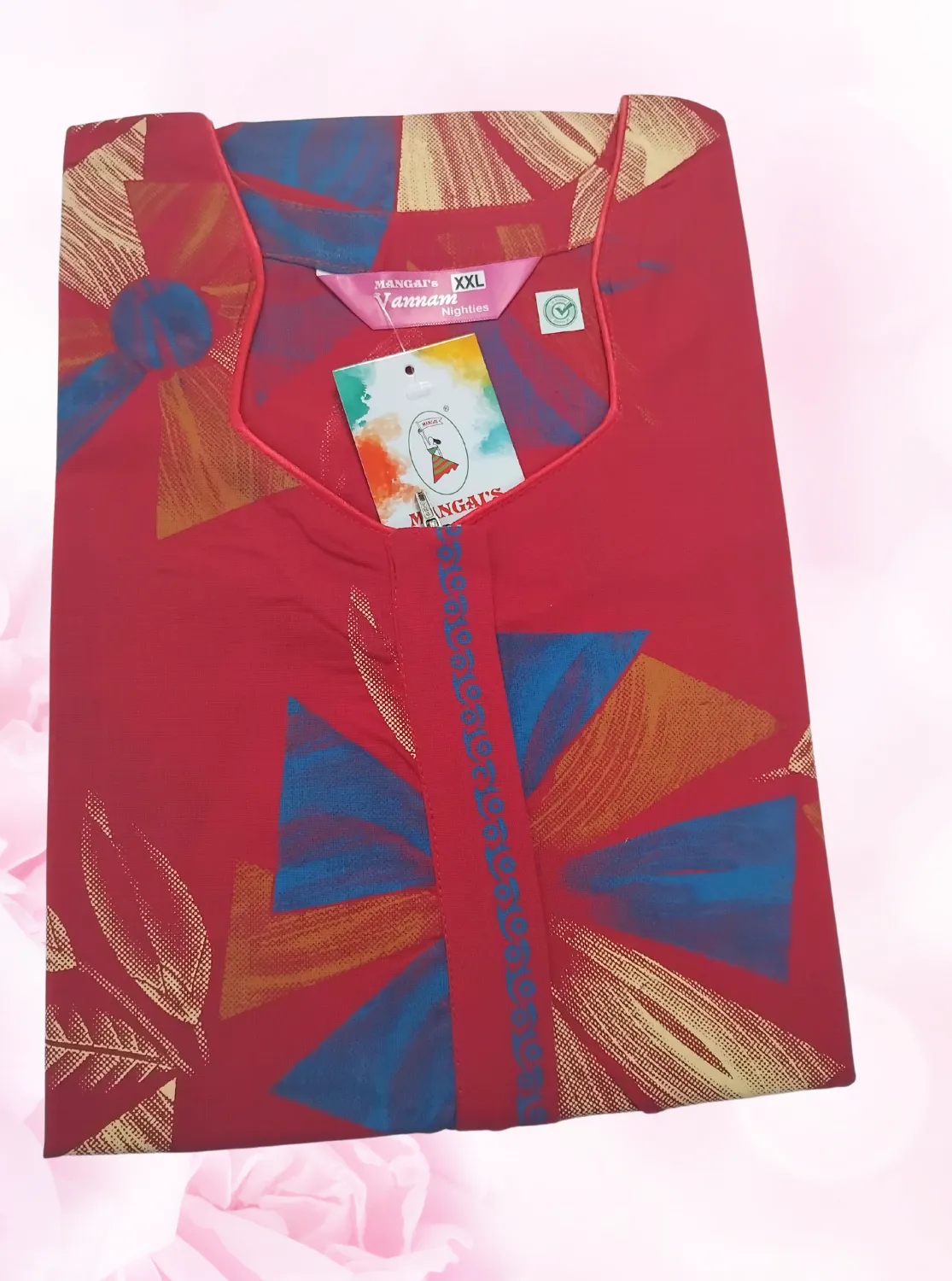 MANGAI New Regular Fit Cotton Printed  Nighties - All Over Printed Stylish Nightwear for Stylish Women | Side Cut Pocket | Beautiful Nighties for Stylish Women's (VNM)