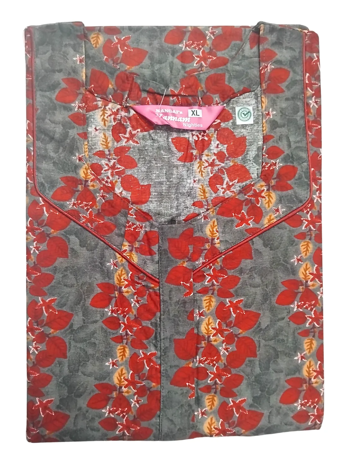 MANGAI New Regular Fit Cotton Printed  Nighties - All Over Printed Stylish Nightwear for Stylish Women | Side Cut Pocket | Beautiful Nighties for Stylish Women's (VNM)