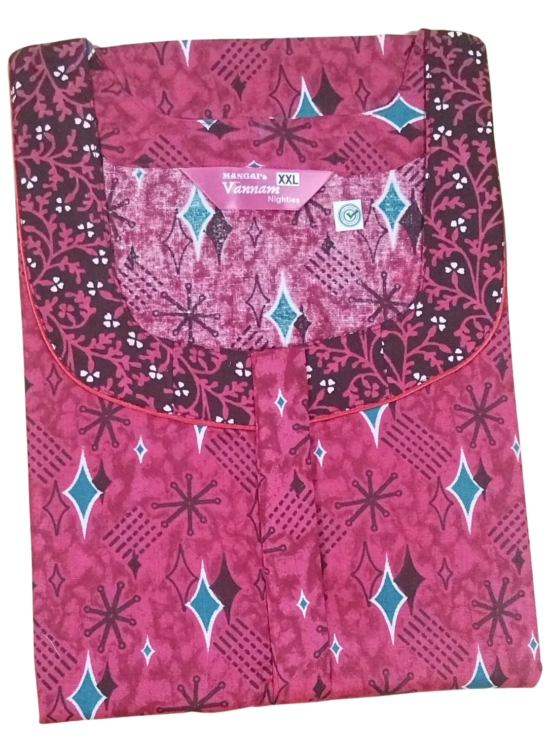 MANGAI New Regular Fit Cotton Printed  Nighties - All Over Printed Stylish Nightwear for Stylish Women | Side Cut Pocket | Beautiful Nighties for Stylish Women's (VNM)