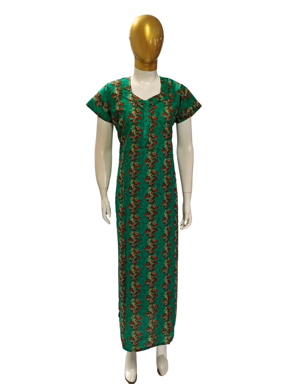 MANGAI New Regular Fit Cotton Printed  Nighties - All Over Printed Stylish Nightwear for Stylish Women | Side Cut Pocket | Beautiful Nighties for Stylish Women's (VNM)
