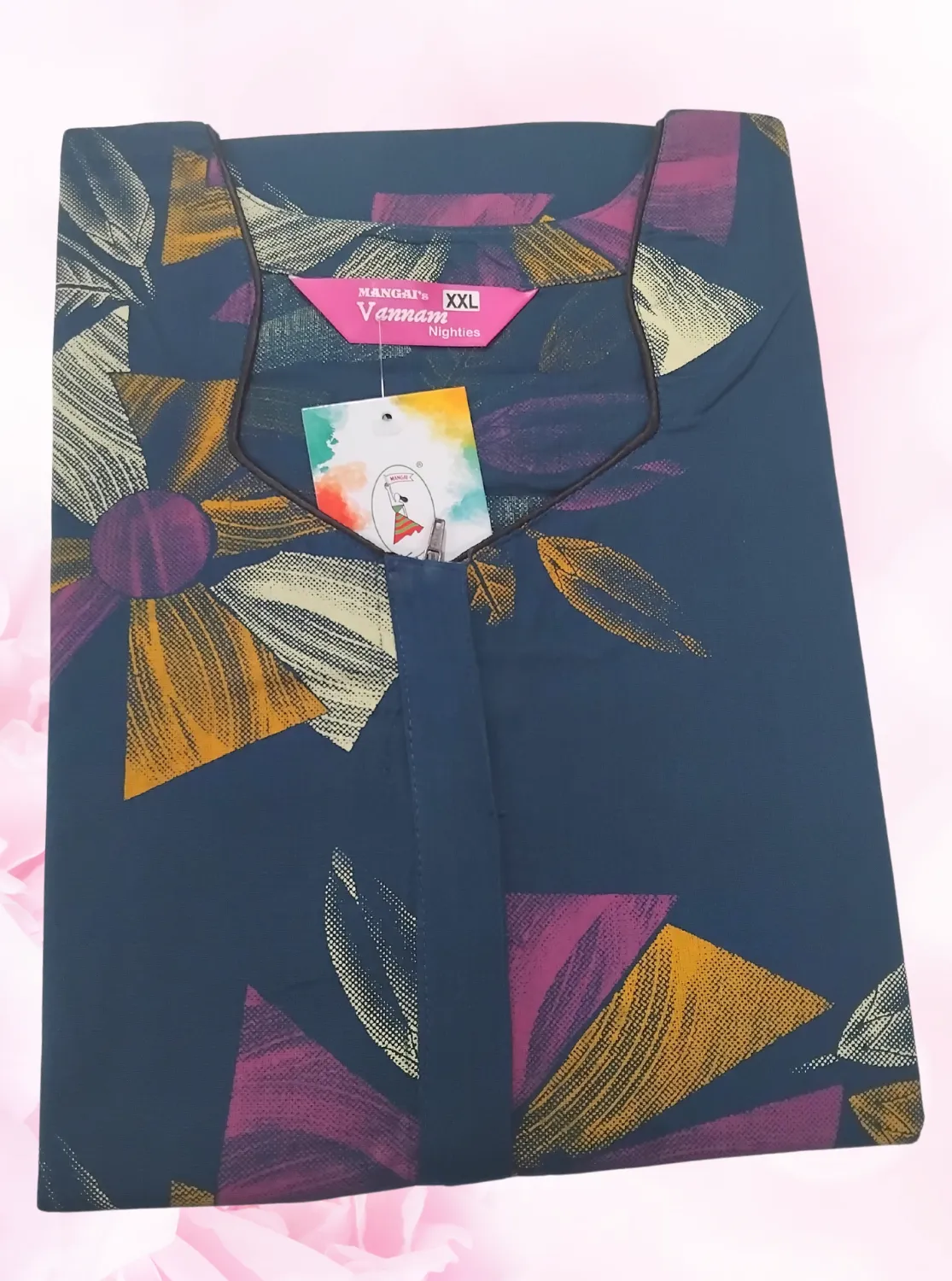 MANGAI New Regular Fit Cotton Printed  Nighties - All Over Printed Stylish Nightwear for Stylish Women | Side Cut Pocket | Beautiful Nighties for Stylish Women's (VNM)
