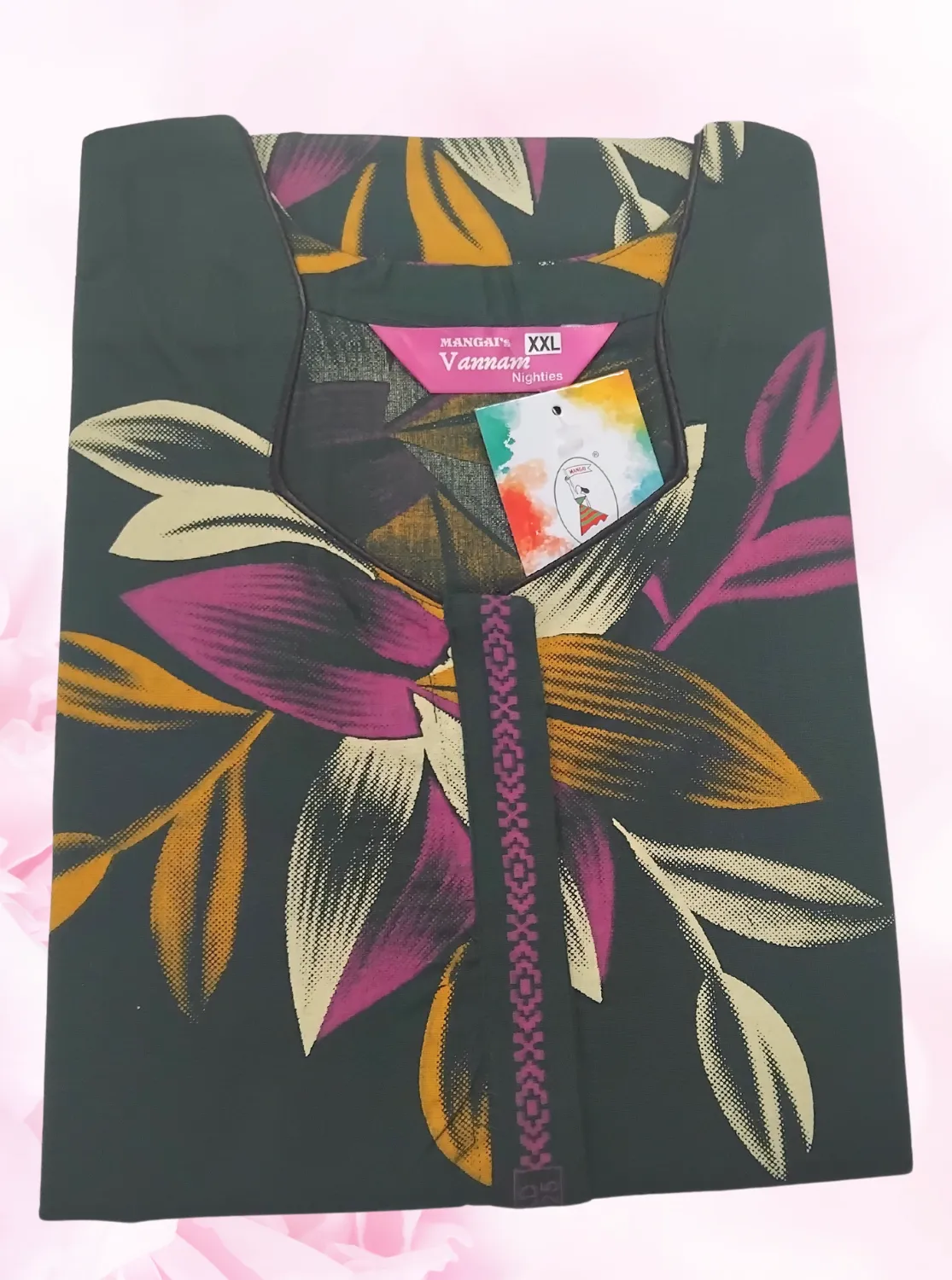 MANGAI New Regular Fit Cotton Printed  Nighties - All Over Printed Stylish Nightwear for Stylish Women | Side Cut Pocket | Beautiful Nighties for Stylish Women's (VNM)