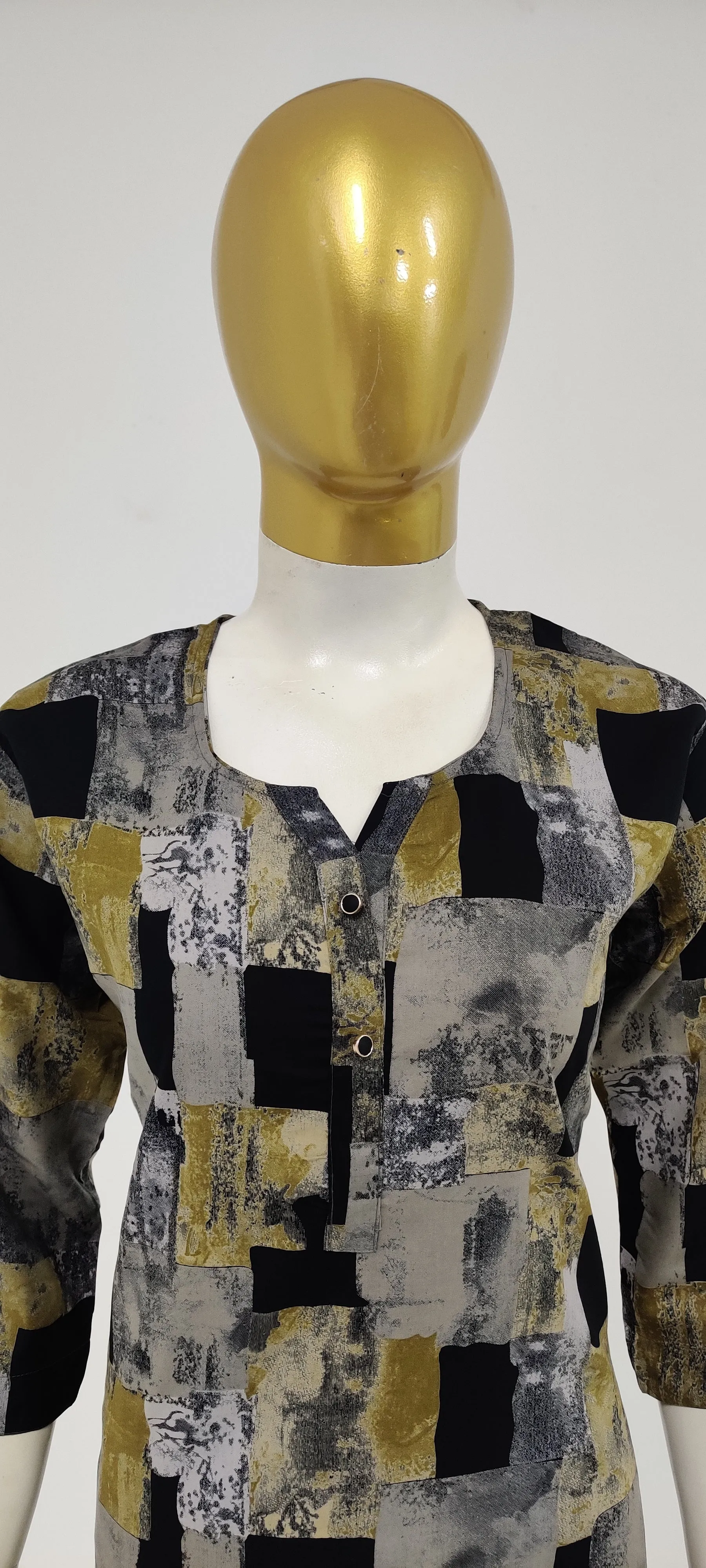 MANGAI Premium RAYON Printed Stylish U-Cut Model Night Suits | Stylish Print's All Over | Top & Bottom Set | 3/4 Sleeve| U-Cut Neck | Trendy Night Suits for Stylish Women's (RUNS-UCUT)