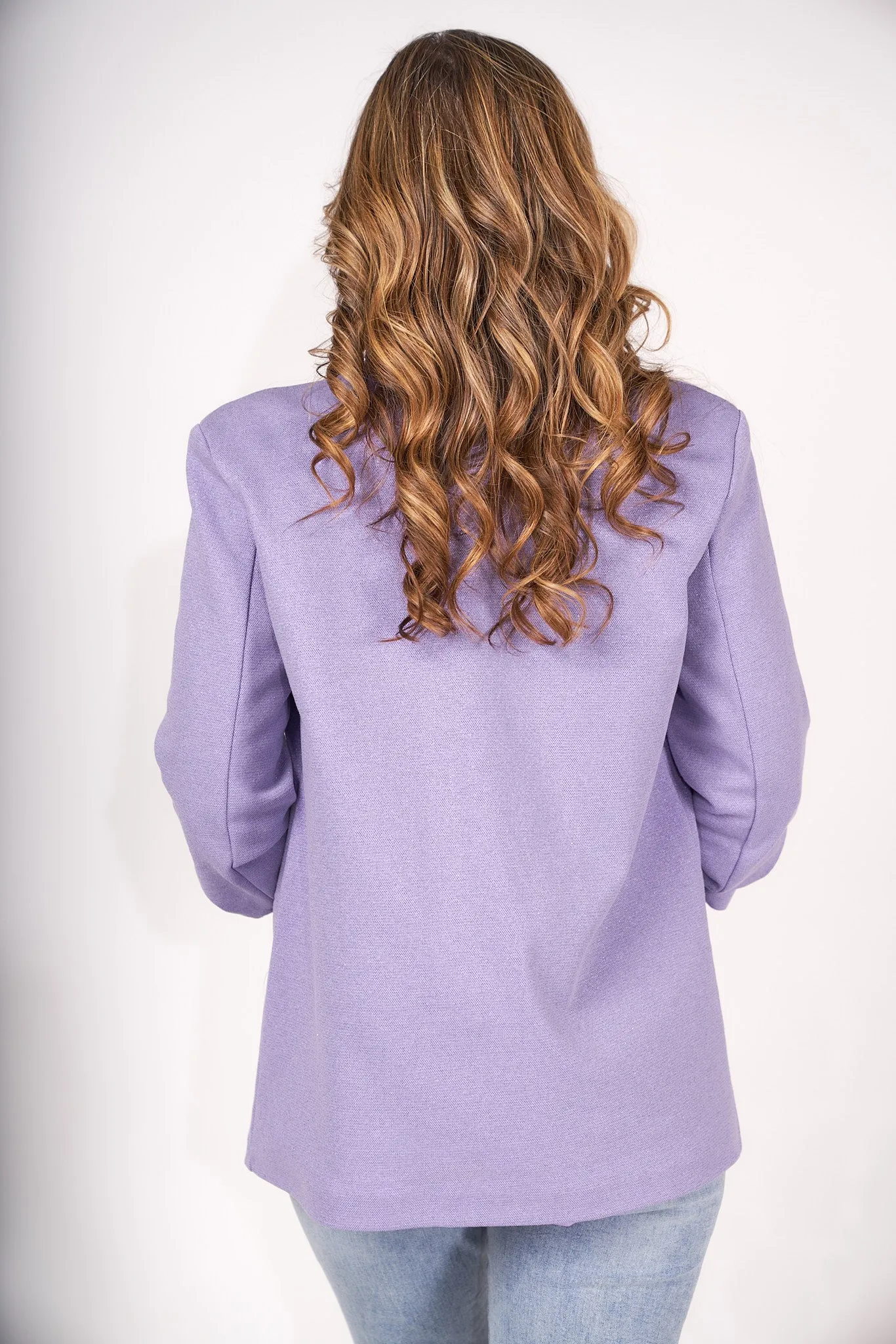 Metallic 3/4 Sleeve Blazer