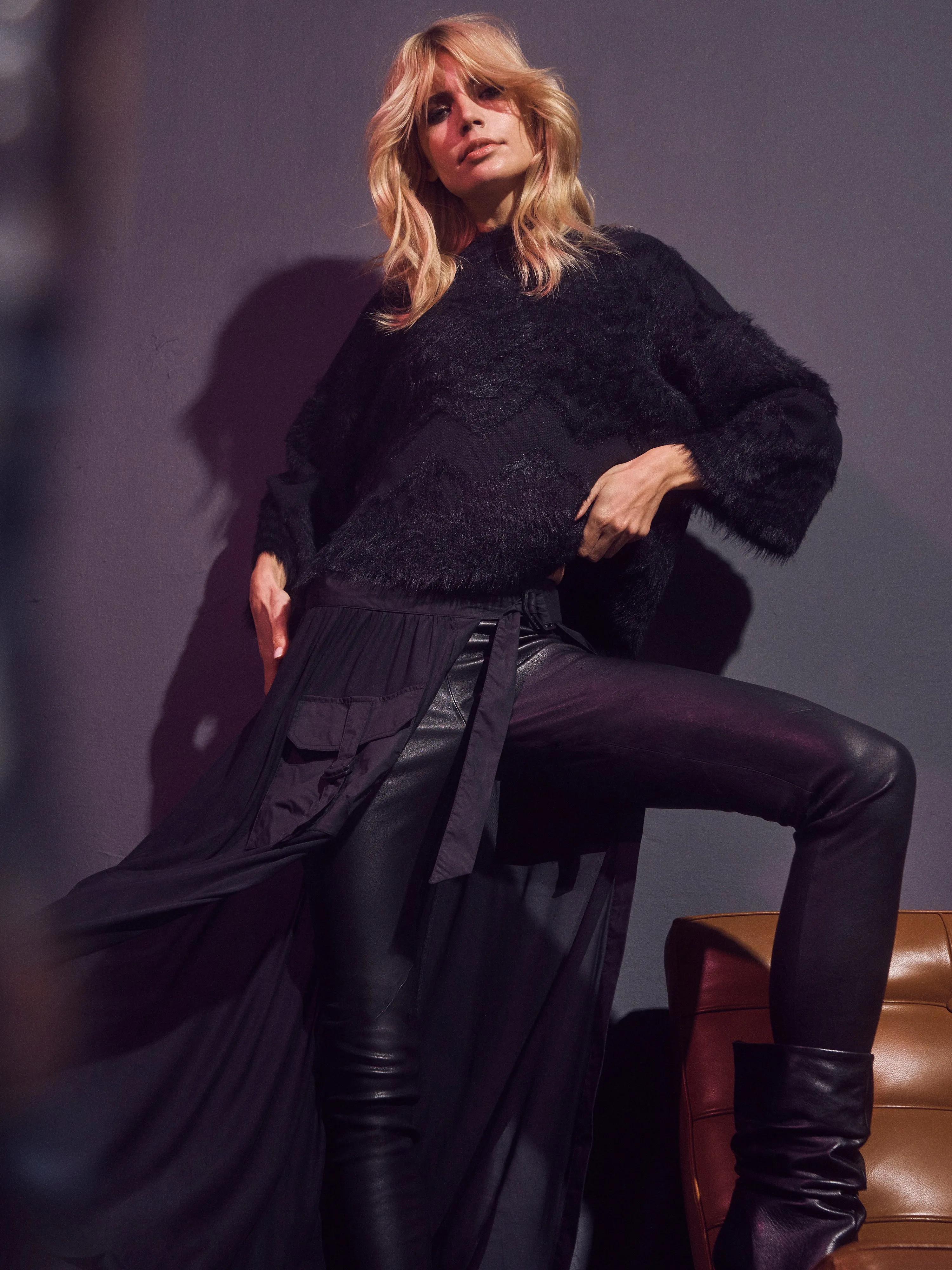MILJA Lederleggings - Schwarz