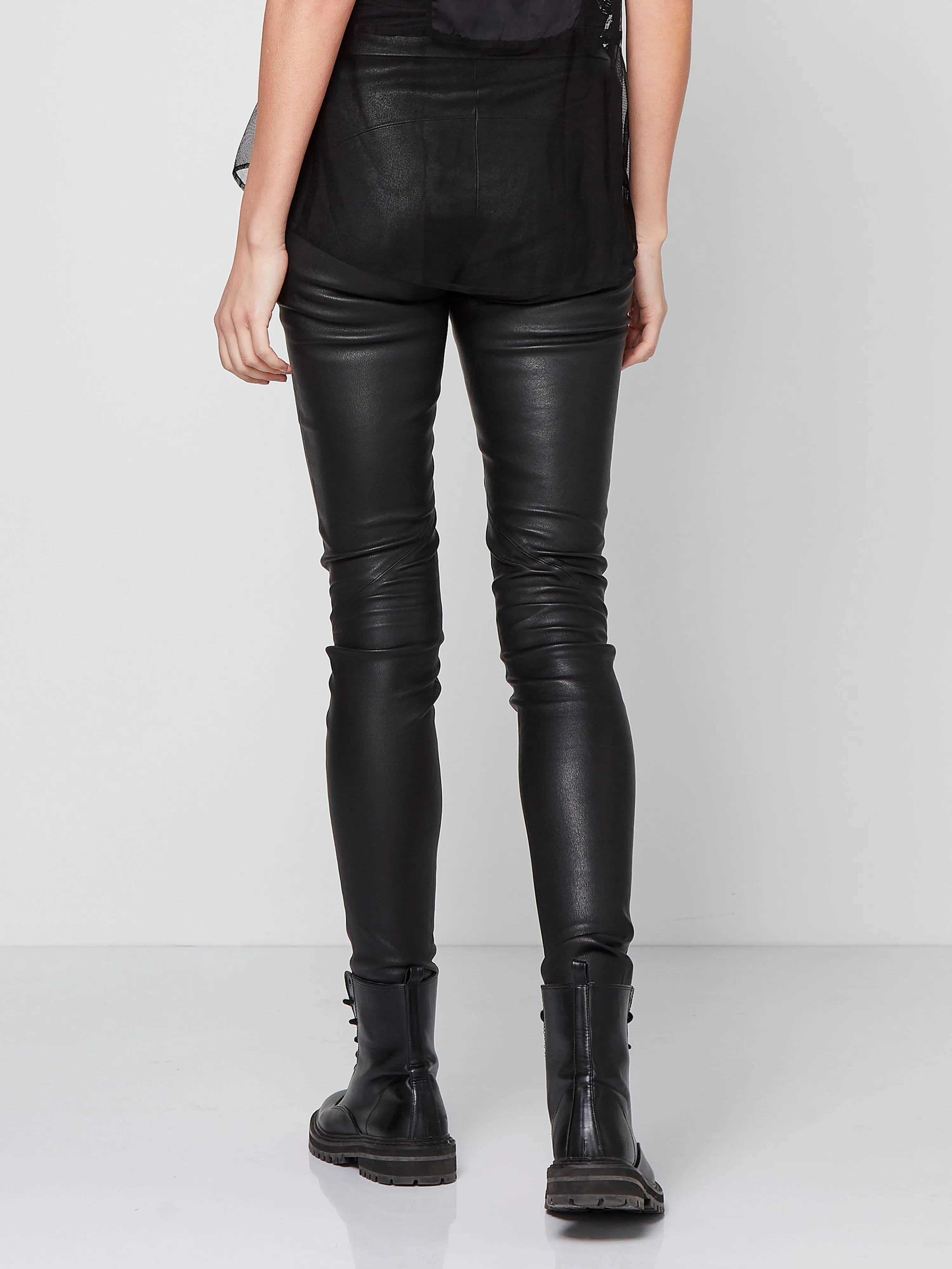 MILJA Lederleggings - Schwarz