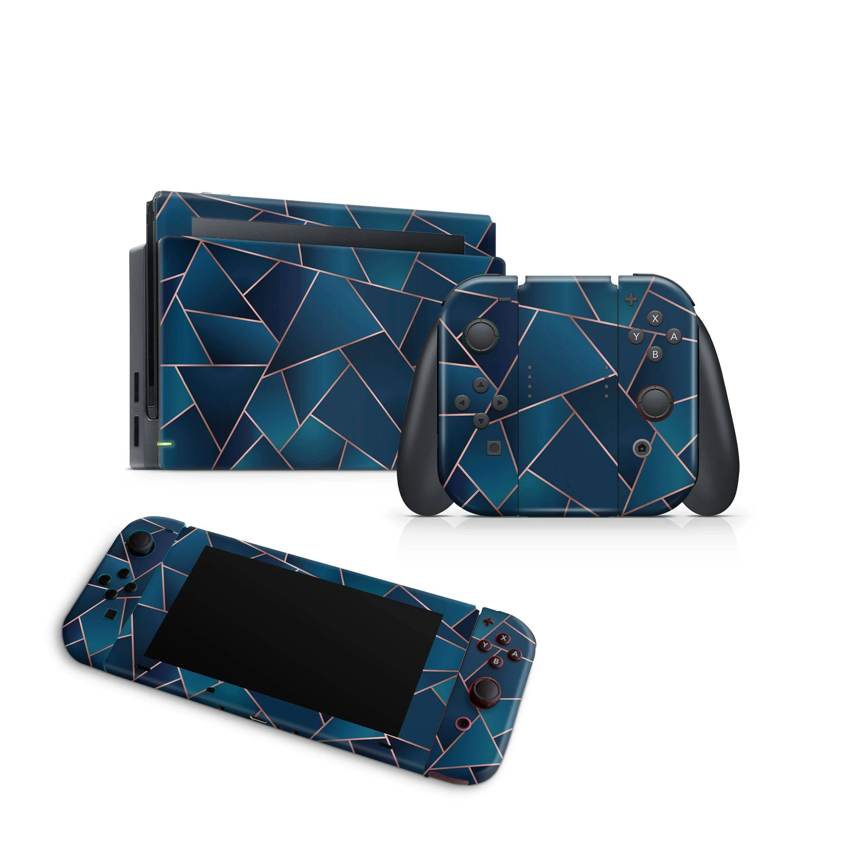 Nintendo Switch Skin Decals - Azure Cobalt - Wrap Vinyl Sticker