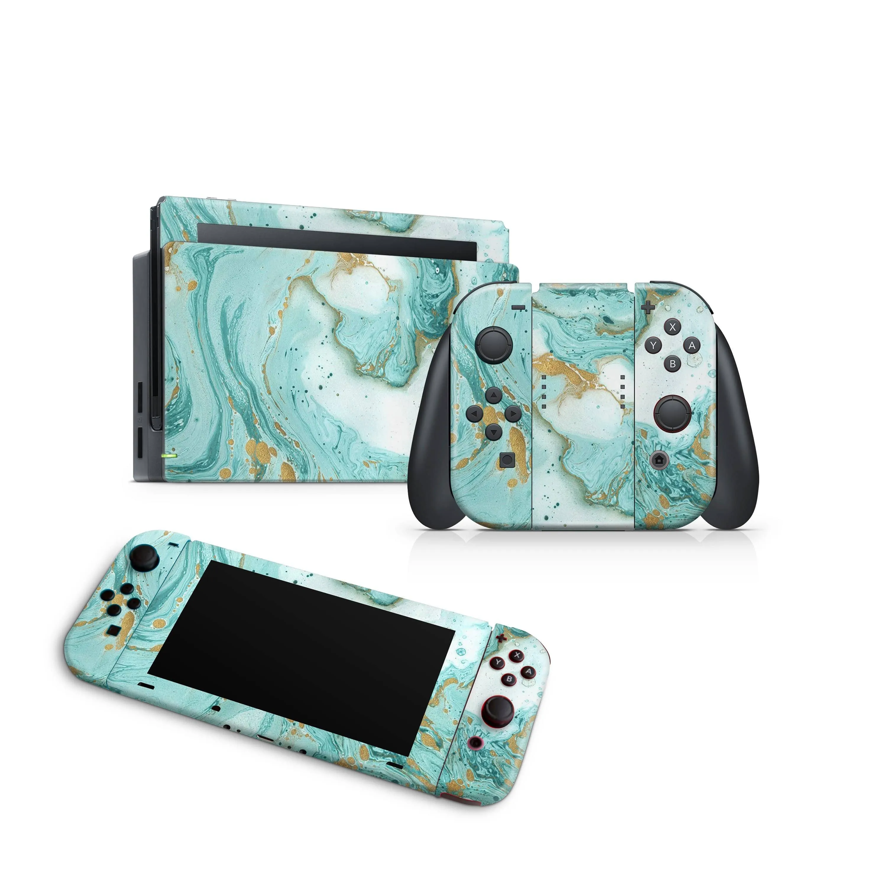 Nintendo Switch Skin Decals - Jade Opal - Wrap Vinyl Sticker