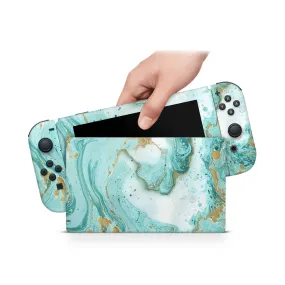 Nintendo Switch Skin Decals - Jade Opal - Wrap Vinyl Sticker