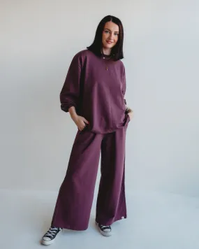 Noor Wide Leg Plum Trousers