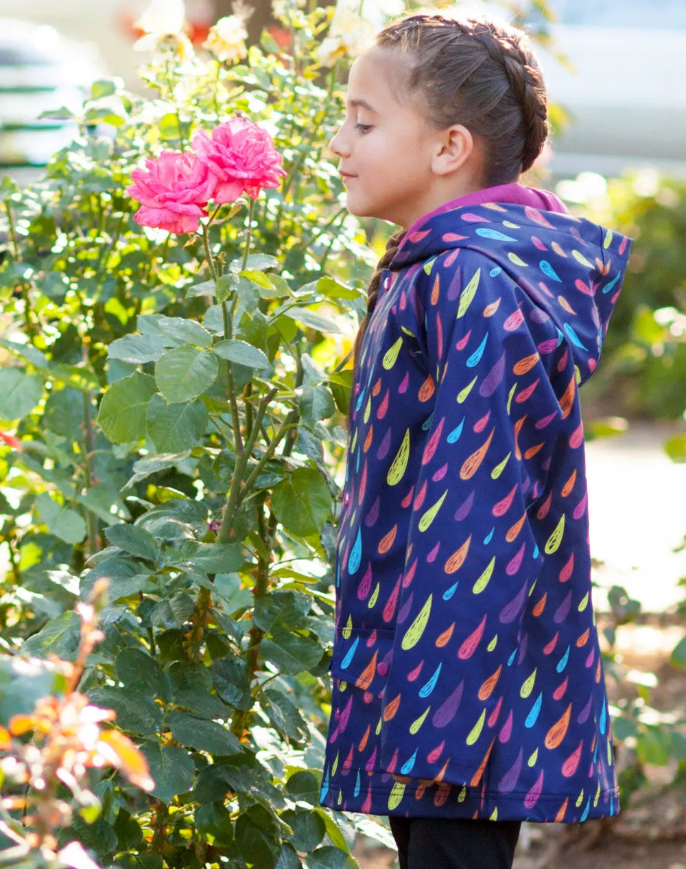 OAKIWEAR CHILDREN’S RAIN JACKET W SOFT LINING & EASY ON SNAPS, RAINDROPS