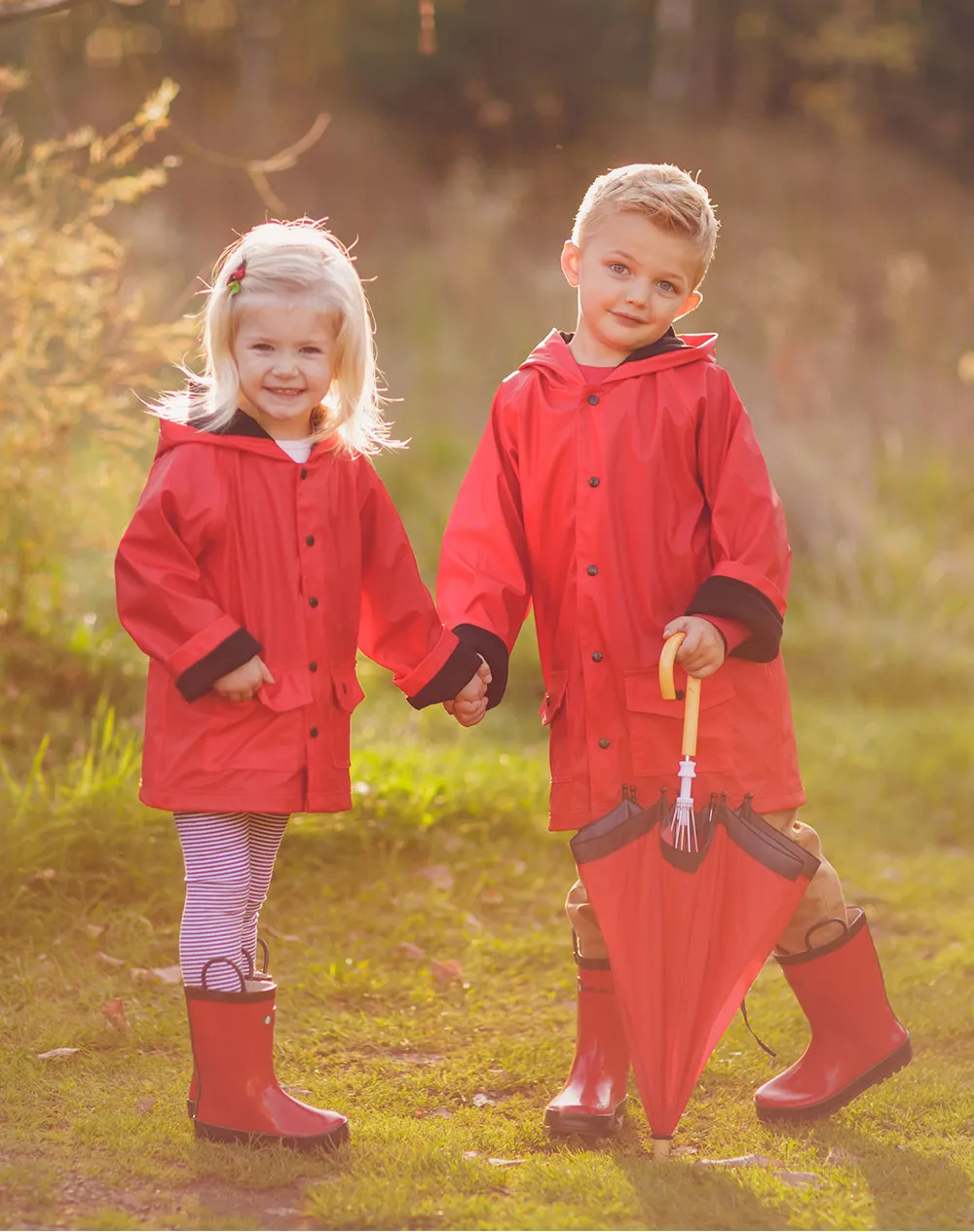 OAKIWEAR KID’S RED & BLACK RAIN COAT