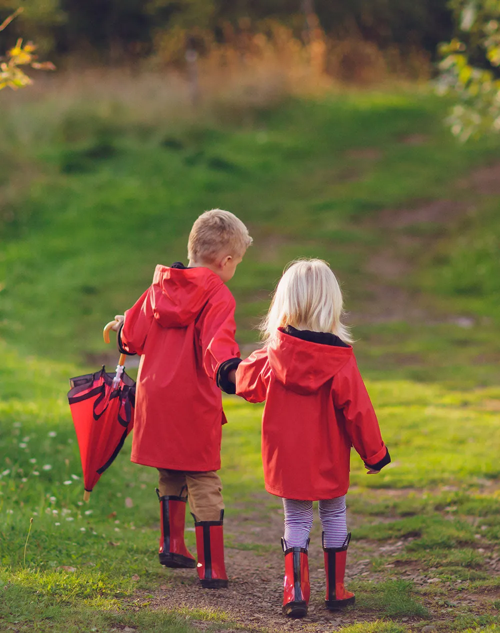 OAKIWEAR KID’S RED & BLACK RAIN COAT